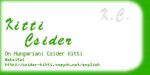 kitti csider business card